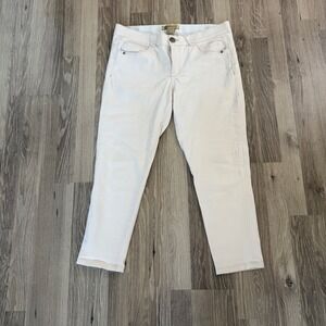 Democracy "Ab" Solution Jeans White Ankle Cropped Sz 12 (35x25) Slimming Stretch
